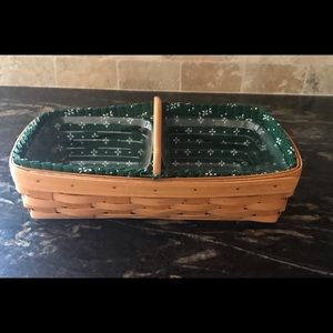 Rectangular Longaberger basket w/divider, inserts
